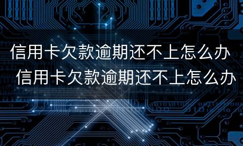 信用卡欠款逾期还不上怎么办 信用卡欠款逾期还不上怎么办黑名单