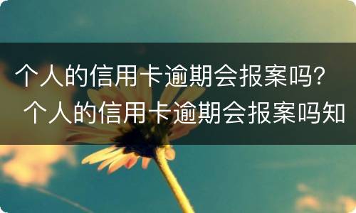 个人的信用卡逾期会报案吗？ 个人的信用卡逾期会报案吗知乎