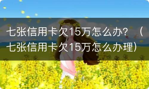 七张信用卡欠15万怎么办？（七张信用卡欠15万怎么办理）