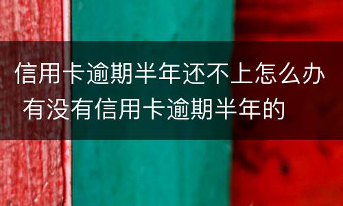 信用卡逾期半年还不上怎么办 有没有信用卡逾期半年的