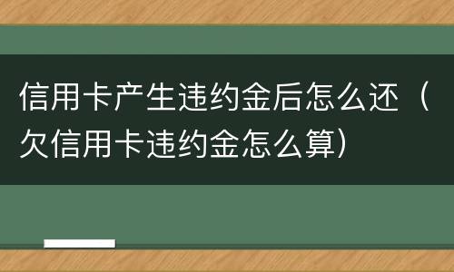 信用卡产生违约金后怎么还（欠信用卡违约金怎么算）