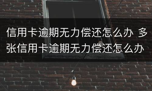 信用卡逾期无力偿还怎么办 多张信用卡逾期无力偿还怎么办