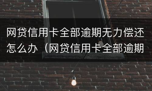 网贷信用卡全部逾期无力偿还怎么办（网贷信用卡全部逾期无力偿还怎么办理）