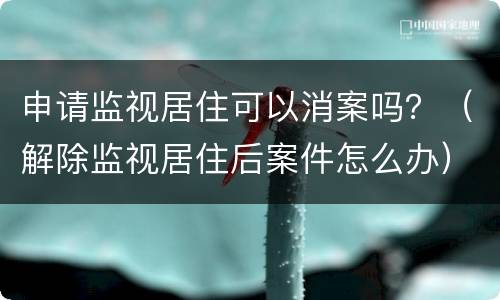 申请监视居住可以消案吗？（解除监视居住后案件怎么办）
