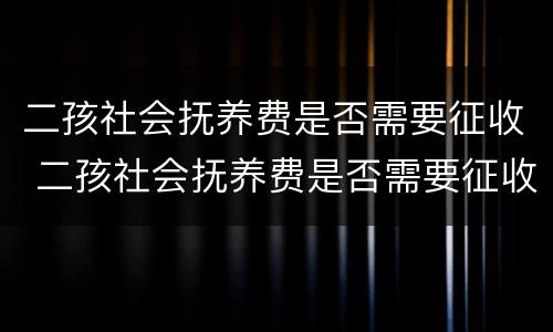 二孩社会抚养费是否需要征收 二孩社会抚养费是否需要征收增值税