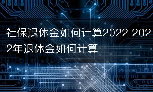 社保退休金如何计算2022 2022年退休金如何计算