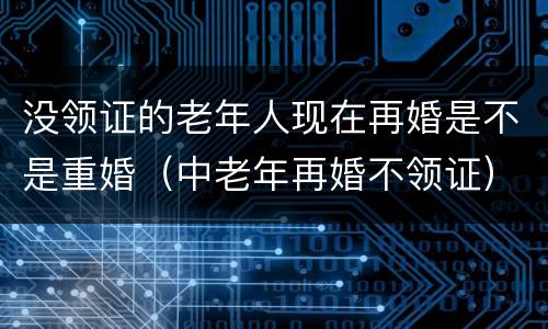 没领证的老年人现在再婚是不是重婚（中老年再婚不领证）