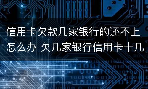 信用卡欠款几家银行的还不上怎么办 欠几家银行信用卡十几万还不上怎么办