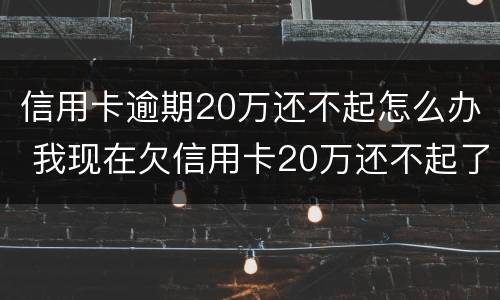 信用卡逾期20万还不起怎么办 我现在欠信用卡20万还不起了怎么办