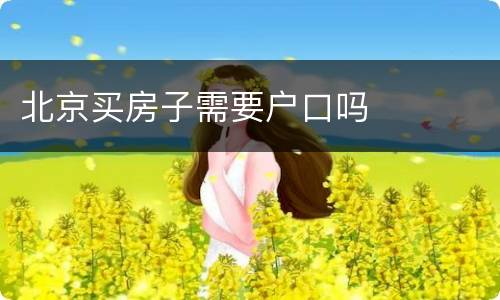 北京买房子需要户口吗