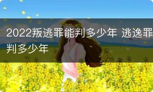 2022叛逃罪能判多少年 逃逸罪判多少年