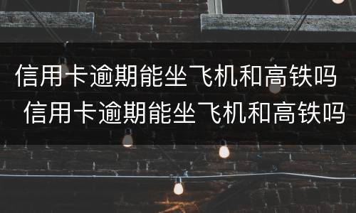信用卡逾期能坐飞机和高铁吗 信用卡逾期能坐飞机和高铁吗知乎