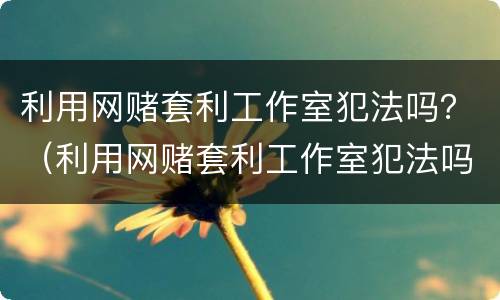 利用网赌套利工作室犯法吗？（利用网赌套利工作室犯法吗）