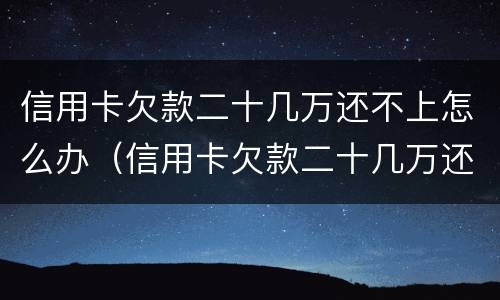 信用卡欠款二十几万还不上怎么办（信用卡欠款二十几万还不上怎么办呀）