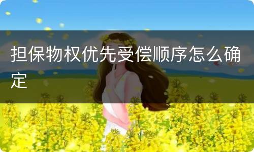 担保物权优先受偿顺序怎么确定