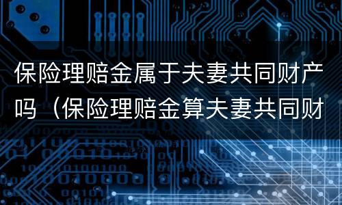 保险理赔金属于夫妻共同财产吗（保险理赔金算夫妻共同财产吗）