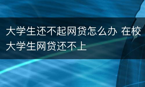大学生还不起网贷怎么办 在校大学生网贷还不上
