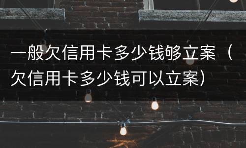 一般欠信用卡多少钱够立案（欠信用卡多少钱可以立案）