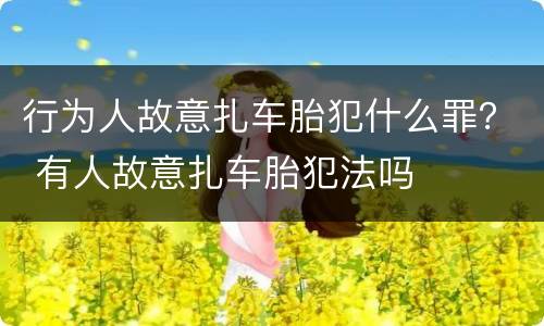行为人故意扎车胎犯什么罪？ 有人故意扎车胎犯法吗
