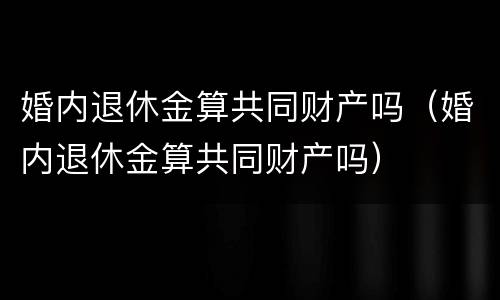 婚内退休金算共同财产吗（婚内退休金算共同财产吗）