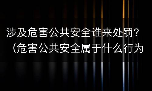 涉及危害公共安全谁来处罚？（危害公共安全属于什么行为）