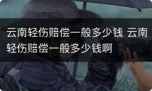 云南轻伤赔偿一般多少钱 云南轻伤赔偿一般多少钱啊