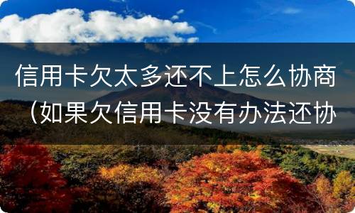 信用卡欠太多还不上怎么协商（如果欠信用卡没有办法还协商不了怎么办?）