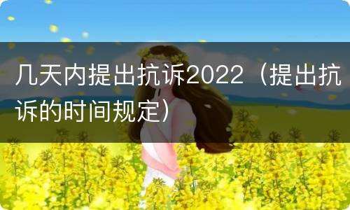 几天内提出抗诉2022（提出抗诉的时间规定）