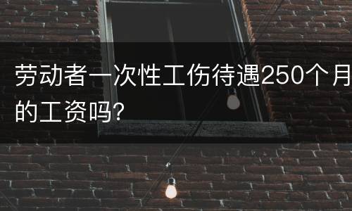 劳动者一次性工伤待遇250个月的工资吗？
