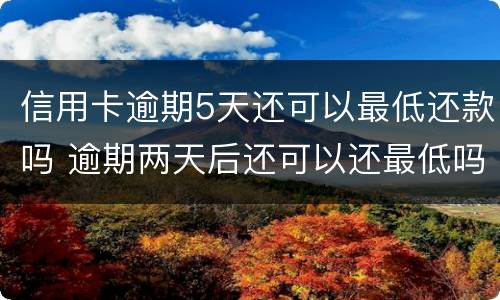 信用卡逾期5天还可以最低还款吗 逾期两天后还可以还最低吗