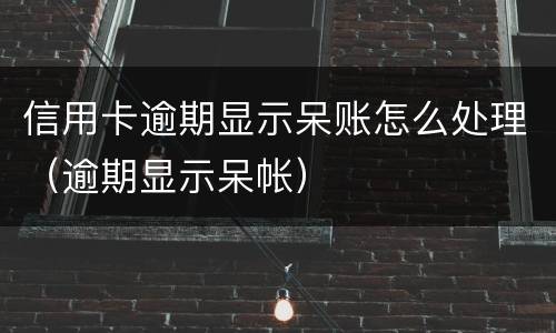 信用卡逾期显示呆账怎么处理（逾期显示呆帐）