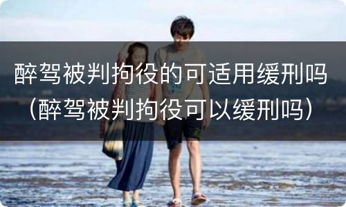 醉驾被判拘役的可适用缓刑吗（醉驾被判拘役可以缓刑吗）
