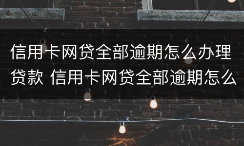 信用卡网贷全部逾期怎么办理贷款 信用卡网贷全部逾期怎么办理贷款业务