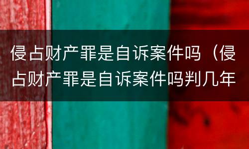 侵占财产罪是自诉案件吗（侵占财产罪是自诉案件吗判几年）