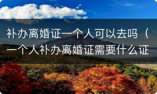 补办离婚证一个人可以去吗（一个人补办离婚证需要什么证件）