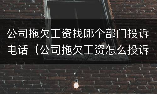 公司拖欠工资找哪个部门投诉电话（公司拖欠工资怎么投诉电话）