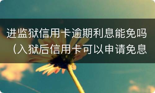 进监狱信用卡逾期利息能免吗（入狱后信用卡可以申请免息吗）