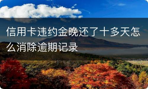 信用卡违约金晚还了十多天怎么消除逾期记录