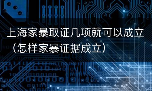 上海家暴取证几项就可以成立（怎样家暴证据成立）
