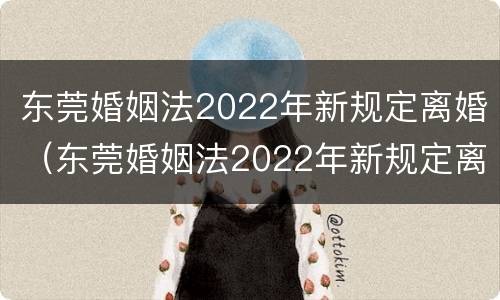 东莞婚姻法2022年新规定离婚（东莞婚姻法2022年新规定离婚财产分割）