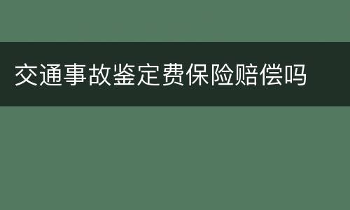 交通事故鉴定费保险赔偿吗