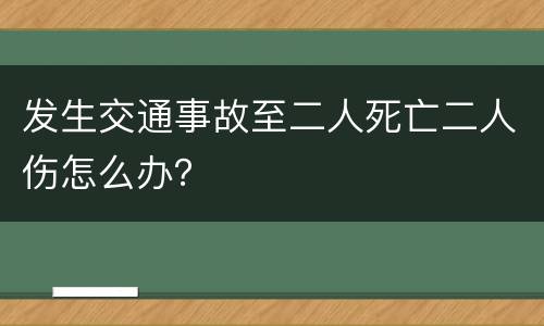 发生交通事故至二人死亡二人伤怎么办？
