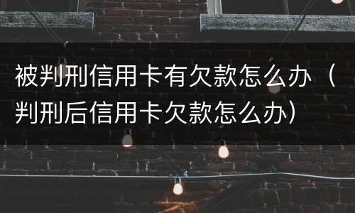 被判刑信用卡有欠款怎么办（判刑后信用卡欠款怎么办）
