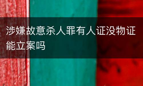 涉嫌故意杀人罪有人证没物证能立案吗