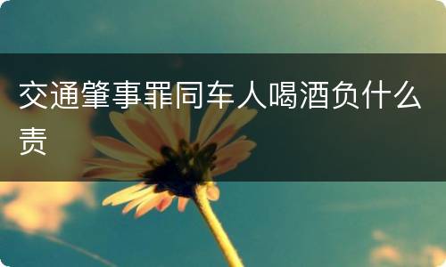 交通肇事罪同车人喝酒负什么责