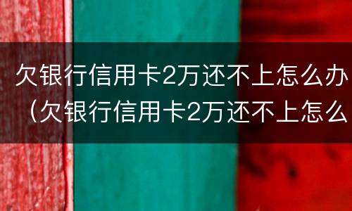欠银行信用卡2万还不上怎么办（欠银行信用卡2万还不上怎么办呢）