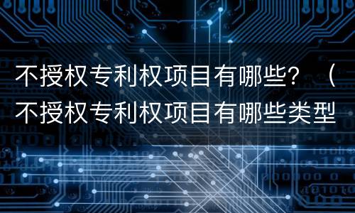 不授权专利权项目有哪些？（不授权专利权项目有哪些类型）
