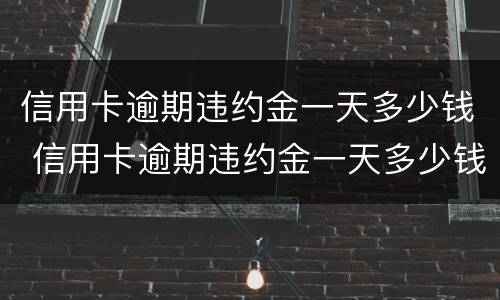 信用卡逾期违约金一天多少钱 信用卡逾期违约金一天多少钱啊