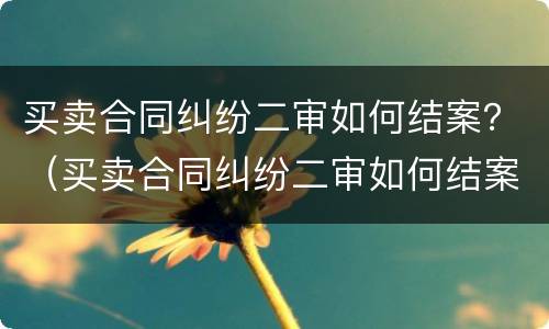 买卖合同纠纷二审如何结案？（买卖合同纠纷二审如何结案的）