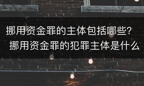 挪用资金罪的主体包括哪些？ 挪用资金罪的犯罪主体是什么